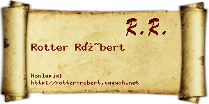 Rotter Róbert névjegykártya