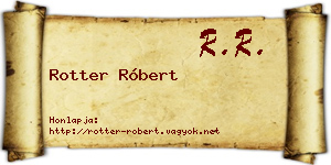 Rotter Róbert névjegykártya